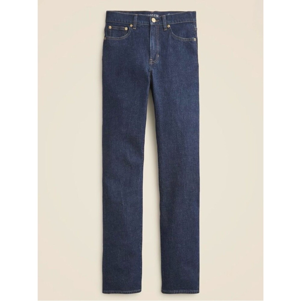 J CREW Women’s Vintage Slim Straight Jeans High Rise Dark Blue Wash Size 28T